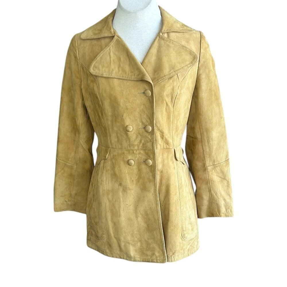 Marquis Vintage 70s Suede Leather Double Breasted Jacket